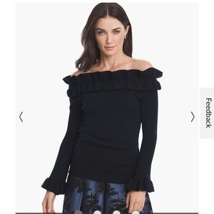 WHBM Off-The-Shoulder Ruffle Sweater